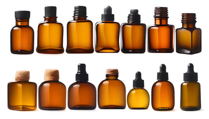 set of bottles cosmetic container isolated white background. Generative Ai