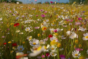 Field of Wildflowers made with generative ai