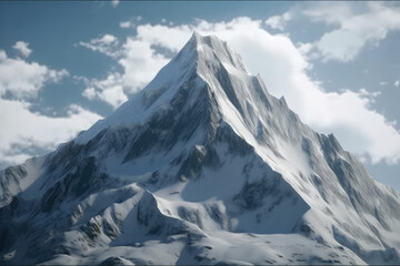 Snow Cap Mountain made with generative ai