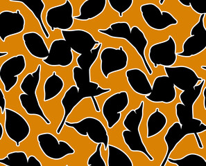 Seamless contour pattern, floral print. Minimalistic design.