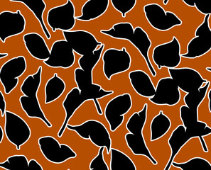 Seamless contour pattern, floral print. Minimalistic design.