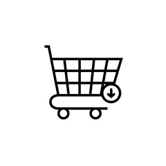Shopping cart Icon with essential action highlighter