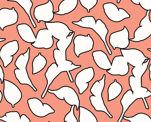 Seamless contour pattern, floral print. Minimalistic design.