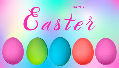 Happy easter! Card or Internet banner on Easter. Also can be used as flyer with discounts, 3d illustration