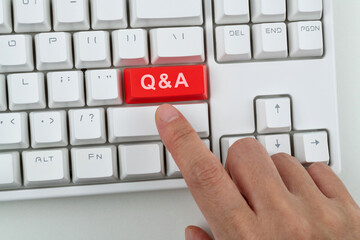 Modern keyboard with Q&A button