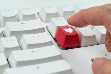 Modern keyboard with heart shape button
