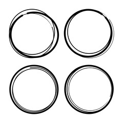 Super set of circles lines sketch hand drawn. Doodle circles for design elements