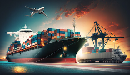 Logistic Business, Import Export Shipping, Generative AI