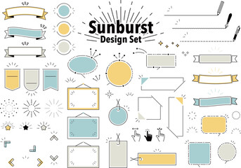 Sunburst Design Set シンプルなサンバースト見出しフレームセット