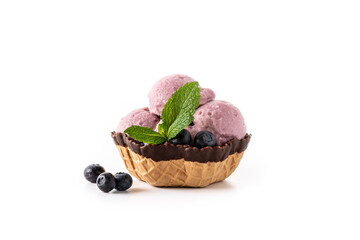 Blueberry ice cream scoop