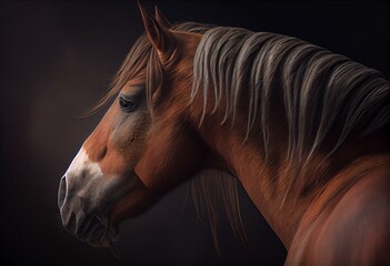 Fototapeta na wymiar Image shows an AI-generated horse. Generative AI