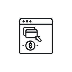 Payment method outline icons. Vector illustration. Isolated icon suitable for web, infographics, interface and apps.