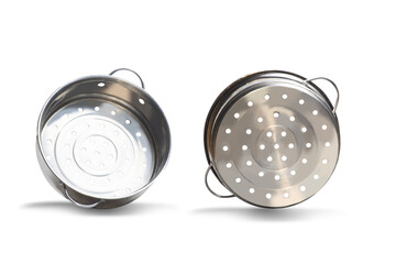 stainless steel steamer on a white background,with clipping path