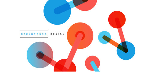 Abstract background. Round dots connected by lines. Trendy techno business template for wallpaper, banner, background or landing