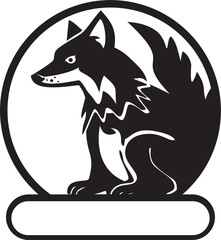 Animal icon pin in black and white colour silhouette design