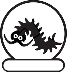 Animal icon pin in black and white colour silhouette design