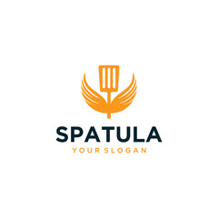 vector spatula logo design with wings