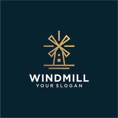 vector windmill logo design 