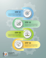 Design infographic template 4 options. Business concept can be used for workflow layout, diagram, number options, timeline, steps, demo infographic