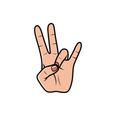 Naklejka premium Seven Finger Hand Sign Isolated on a white background. Icon Vector Illustration.
