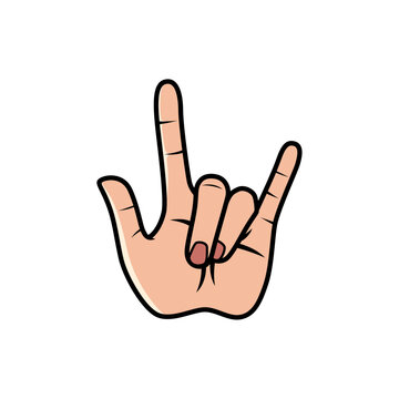 I love You Hand Sign Isolated on a white background. Icon Vector Illustration.