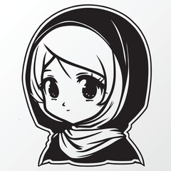 A sketch of a hijab girl character