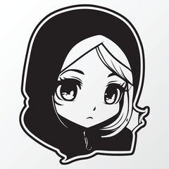 A sketch of a hijab girl character