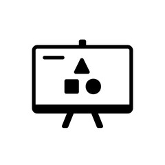 Blackboard or white board icon for doing presentation or teaching