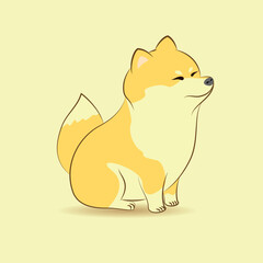 inu shiba dog vector design illustration artwork 