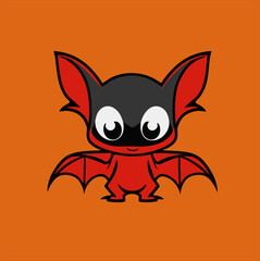 Cartoon Bat icon design.Cute bat animal vector illustration