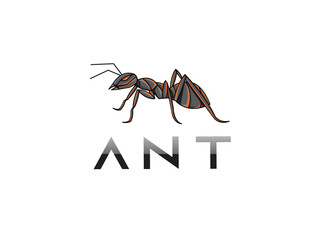 simple geometric robot ant logo, modern icon vector design