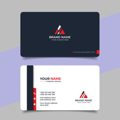 Red modern creative business card and name card horizontal simple clean template vector design
