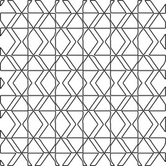  Monochrome ornamental texture with smooth linear shapes, zigzag lines, lace pattern.Abstract geometric black and white pattern for web page, textures, card, poster, fabric, textile.