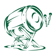 Illustration of a green mosque drum silhouette. This design is perfect for website wallpaper elements, posters, banners, greeting cards, invitation cards, and others with the theme of Islamic holidays