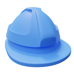 Construction Blue Foreman Helmet 3D Illustration