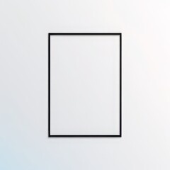 empty frame on white wall black border frame on white background,3d render
