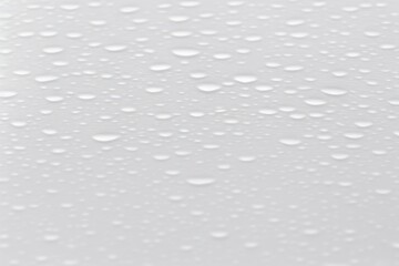small water drop on the white backdrop, minimalistic design backdrop with copy space
