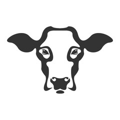 cow face silhouette perfect for farm or dairy product mascot vector illustration design
