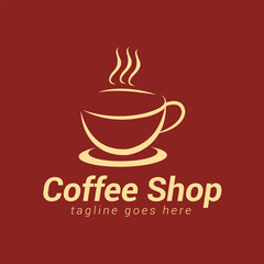 Coffee shop logo template design, Coffee cup logo
