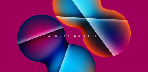 Fototapeta premium Colorful bubble abstract background with shadow effects. Minimalist geometric vector Illustration For Wallpaper, Banner, Background, Card, Book Illustration, landing page