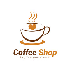 Coffee shop logo design template