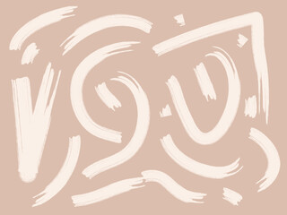 hand drawn illustration brush in nude color