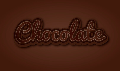 Chocolate text effects on a brown background, 3d text effect with chocolate, editable text effect 
