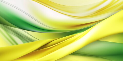 green and yellow abstract waves cloth satin