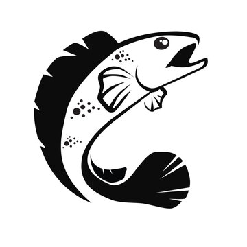 channa snakehead fish logo template design illustration. predator fish logo vector eps 10