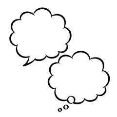 シンプルなモコモコの吹き出しセット