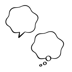 シンプルなゆるい雲形の吹き出しセット