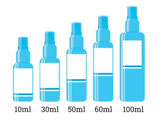 vector spray bottles of various sizes