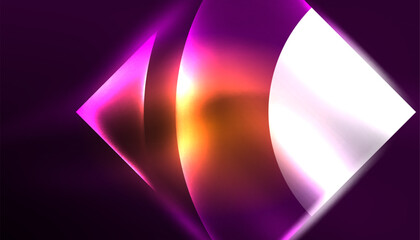 Abstract background vector neon glowing geometric elements. Hi-tech design for wallpaper, banner, background, landing page, wall art, invitation, prints, posters