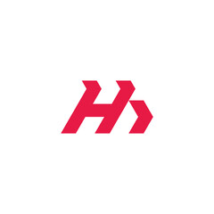 letter hb motioun run arrow geometric logo vector
